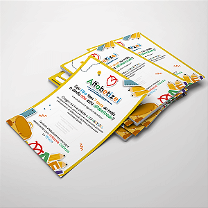 2000 Flyer Alfabetizei 148x210mm (A5) Papel Couchê Fosco 90g 4x0 (Só frente)