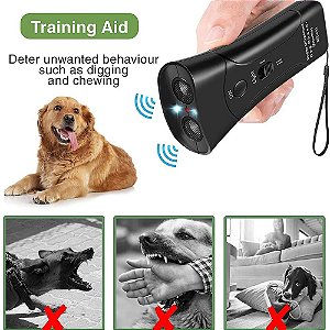 Dispositivo ultrassônico de treinamento antilatidos de LED, repelente de cães