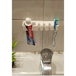 Suporte de Parede para Escovas e Pasta de Dente – Organizador Moderno e Prático