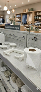 Suporte para Papel Higiênico troca rápida, fixação parafuso ou fita