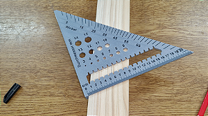 Esquadro de carpinteiro, 90 e 45 graus, medição brocas