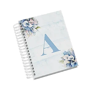 Agenda Permanente Alfabeto Floral Azul