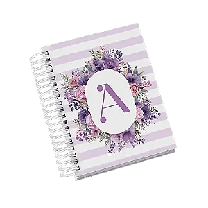 Agenda Permanente Alfabeto Flores Roxo/Lilás