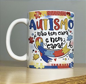 Caneca Porcelana Branca Autismo Cura 1