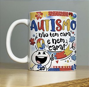 Caneca Porcelana Branca Autismo Cura 2