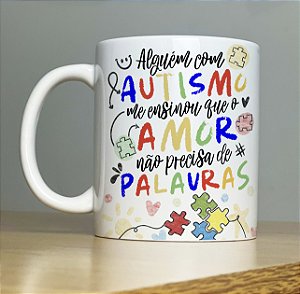 Caneca Porcelana Branca Autismo 9