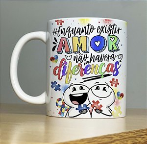 Caneca Porcelana Branca Autismo 12