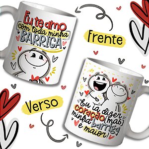 Caneca Porcelana Branca Namorados 2