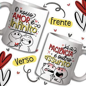 Caneca Porcelana Branca Namorados 3