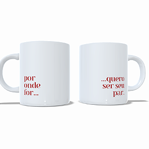 Duas Caneca Porcelana Branca Namorados 1