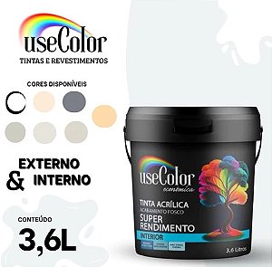 Tinta Acrílica 3,6L Econômica Antimofo Fácil Aplicação Secagem Rápida