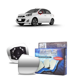 Espelho Base Metalizado Retrovisor Lado Esquerdo MARCH VERSA