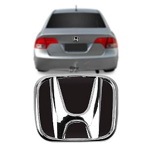 Emblema Letreiro Porta Malas Fundo Preto para Carros HONDA