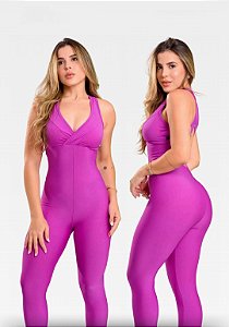 Macacão suplex decote em V