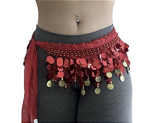 Lenço de quadril Vermelho dança do ventre