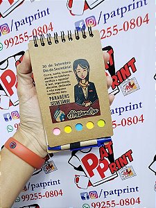 Bloco de Anotações com Post IT e caneta personalizados
