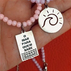 Pingente Masculino em Prata 925 Plaquinha Mar para quem sabe amar
