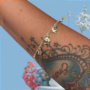 Pulseira Infantil Peixinho banhado a ouro amarelo