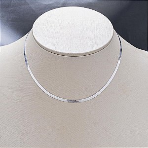 Chocker Fita 3mm Banho de Prata