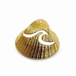 Pingente Concha e Ondas estilizado Banho de ouro amarelo
