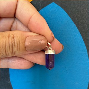 Pingente Ponta Ametista Natural em Prata 925