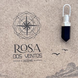 Pingente Aroma Pedra Natural Obsidiana Negra com Prata 925