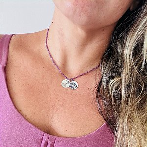 Chocker Ametista com fecho em Prata 925.