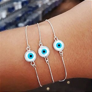 Pulseira Olho Grego Madreperola Prata 925