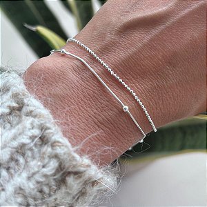 Pulseiras bolinha Prata 925