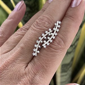 Brinco Ear Cuff e Prata 925 com Zircônias Brancas