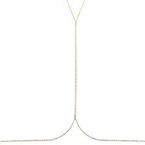 Colar Body Chain banhada com ouro amarelo