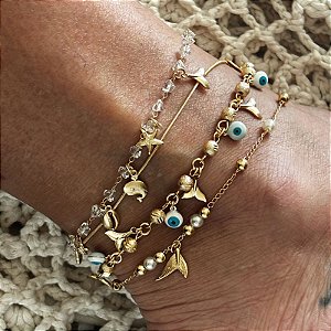 Tornozeleiras Banho de ouro