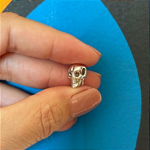 pingente caveira prata com corrente veneziana