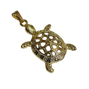 Pingente Tartaruga banho de ouro amarelo