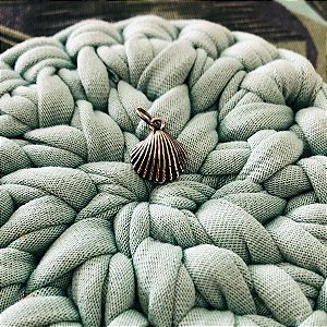 Pingente Medalha Concha Natural Média em Prata 925
