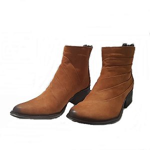 Bota Cano Curto Nobuck Whisky Sophia Mello