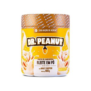 Pasta de Amendoim com Whey Protein sabor Leite em Pó 600g Dr. Peanut