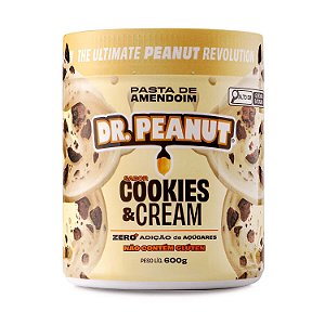 Pasta de Amendoim com Whey Protein Cookies & Cream 600g Dr. Peanut
