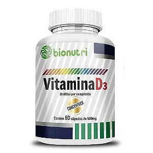 Vitamina D3 10.000UI 60 cápsulas Bionutri