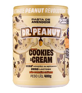 Pasta de Amendoim com Whey Protein Cookies & Cream 400g Dr. Peanut