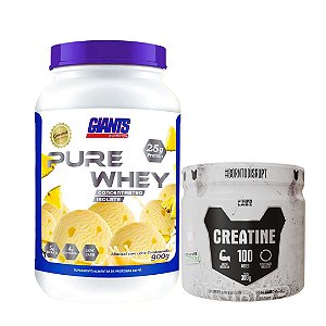 Combo Pure Whey 900g Giants + Creatina 300g Under Labz