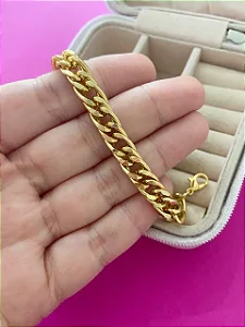 Pulseira com elos duplos banhada a ouro 18k