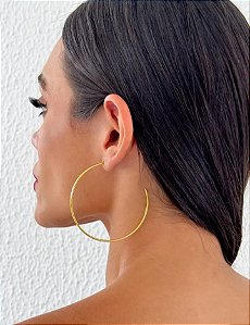 Argola Folheada a Ouro