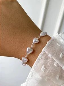 Pulseira Coração Pérola