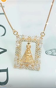 Colar Pingente Quadrado Nossa Senhora