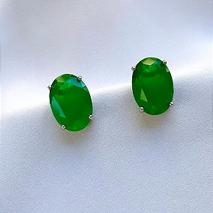 Brinco Oval Esmeralda Fusion