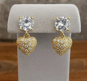 Brinco Coração Ponto de Luz