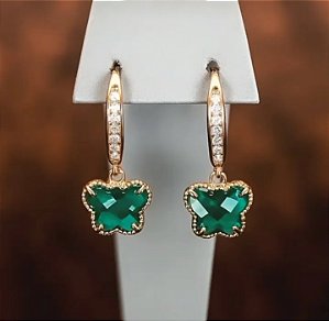 Brinco Trevo Esmeralda
