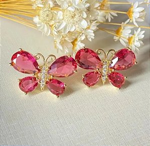 Brinco Borboleta Com Zircônia