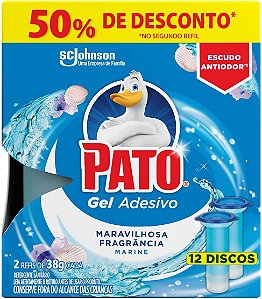 Pato Gel Adesivo 2 Refis 12 Discos Marine